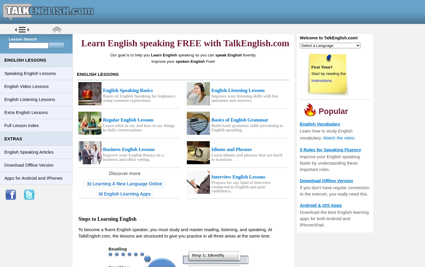 TalkEnglish.com 页面快照
